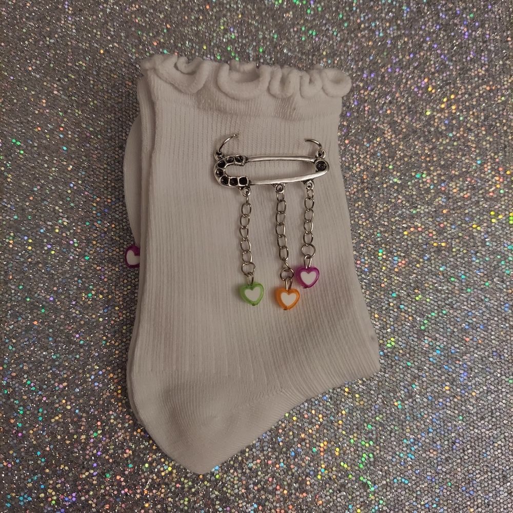 Dolls Kill Night Hear My Wish Lettuce Crew Socks - Picture 2 of 4
